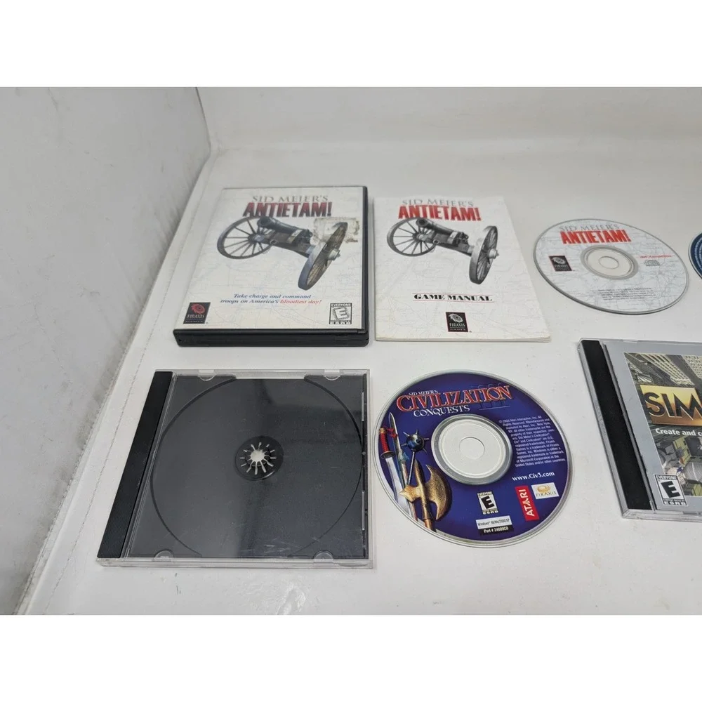 PC Game Lot Sid Meier's Civilization Gettysburg Sim‎ City 3000 VTG